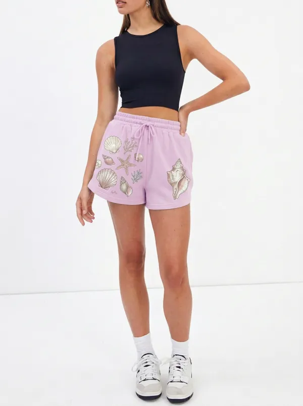 Women's Marina Coastal Seashell Starfish Printed Shorts