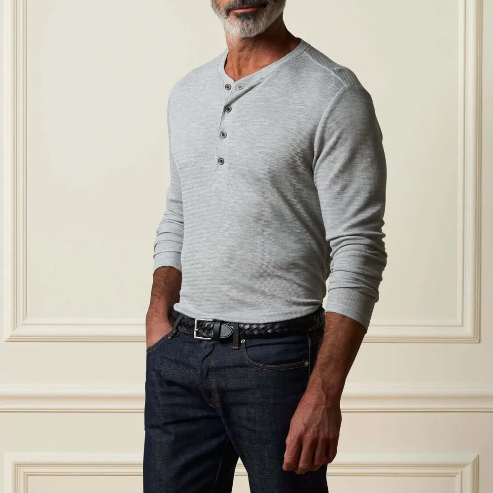 Men's Regular Fit Relaxed Henley T-Shirt