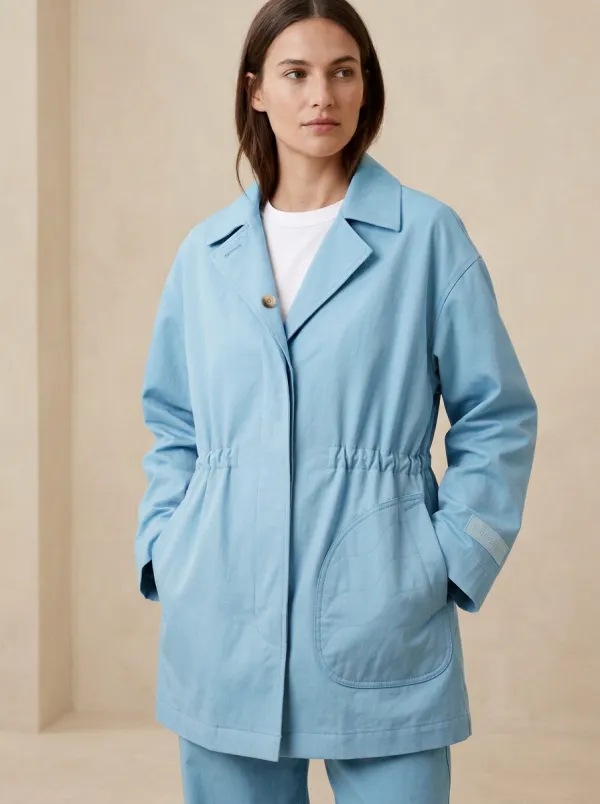Casual Quilted Pocket Printed Coat
