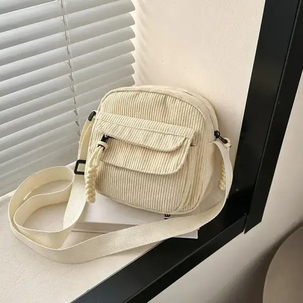 Striped Velvet Crossbody Bag Elegant Functional