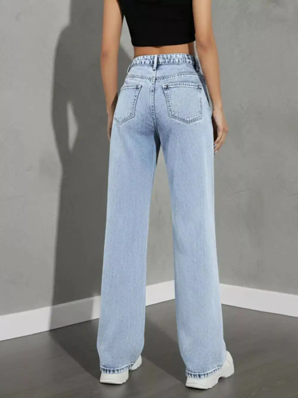 Front-Closure High-Waist High-Rise Denim Jeans