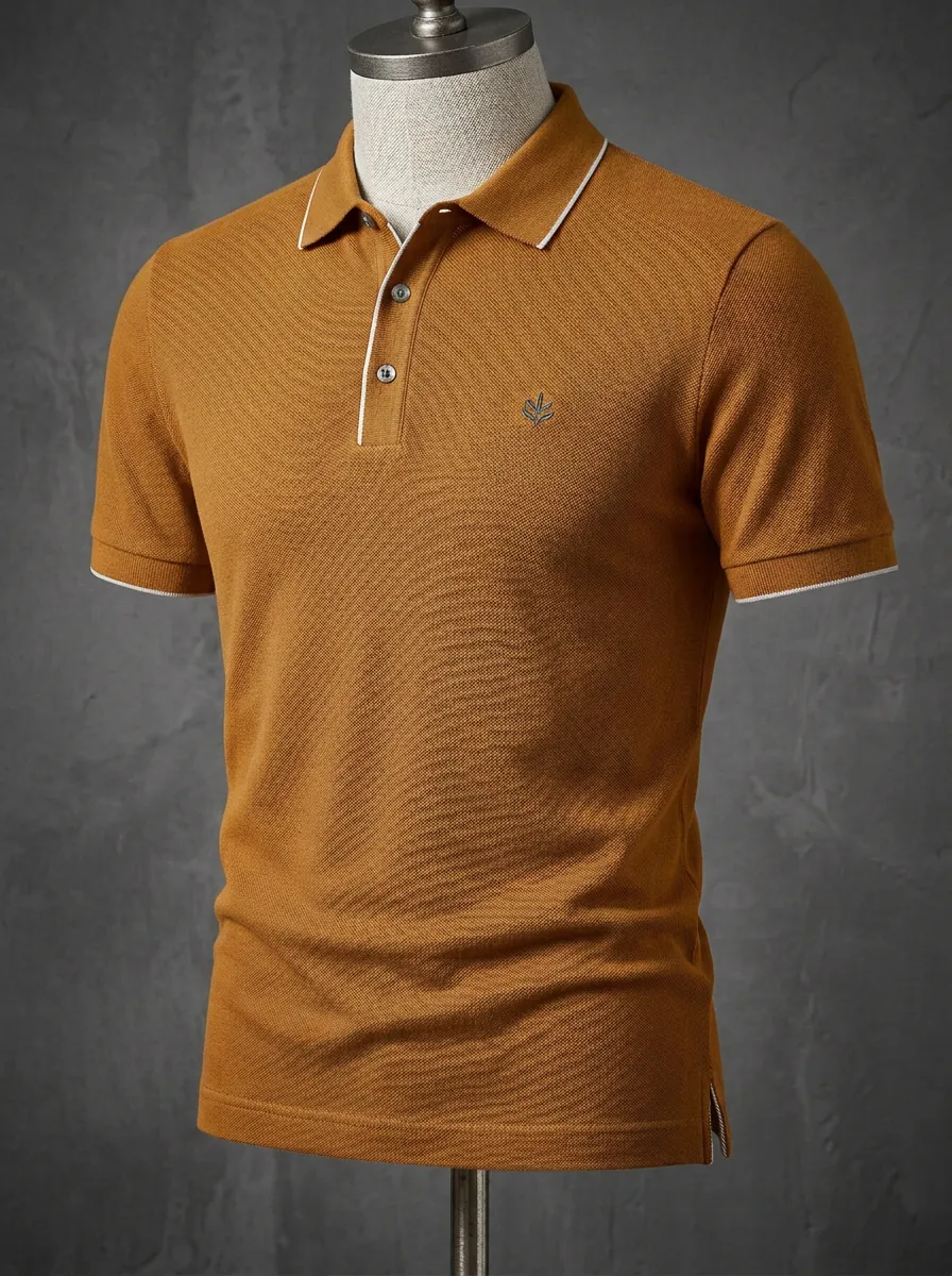 Leaf-Detail Men's Polo Shirt