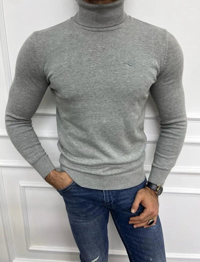 Classic Slim Fit Cotton Turtleneck Sweater