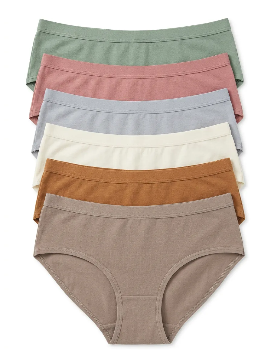 Women's Minimalist Everyday Mid-Rise Briefs 6-Pack