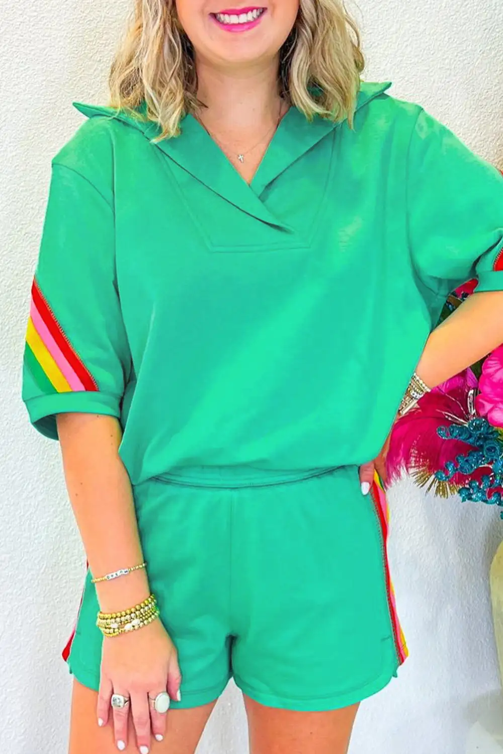Sleeve Shorts Relaxed Shorts Lounge Set Shape