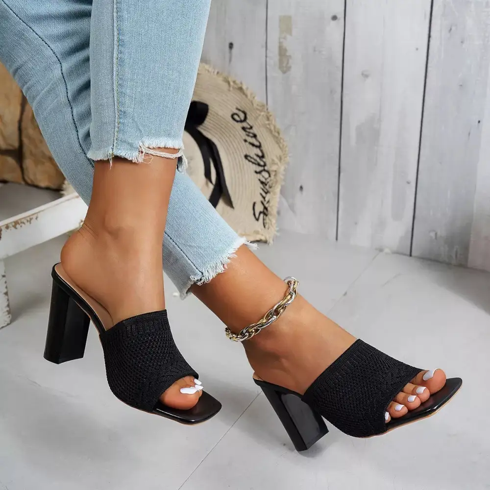 Lightweight Open Toe Block Heels Sandals
