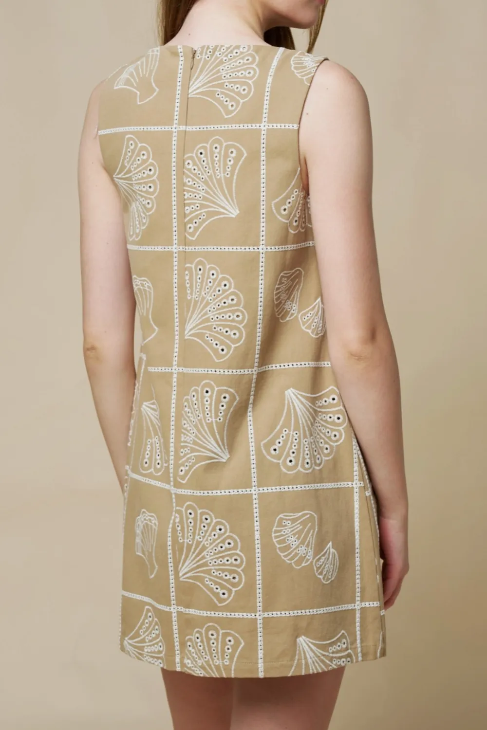 Seashell Eyelet Shift Mini Dress