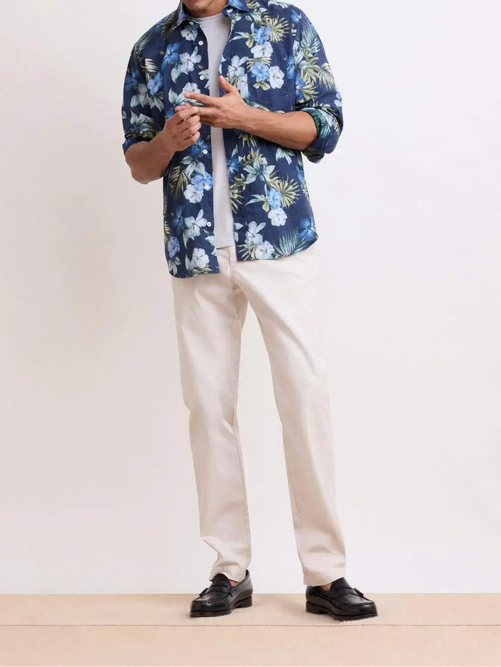 Casual Soft And Comfortable Light Blue Print Shirt