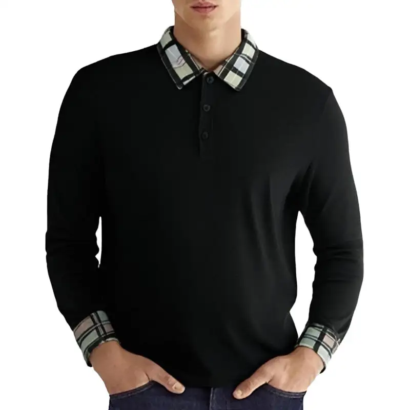 Sporty Long Sleeve Fitted Polo Shirt