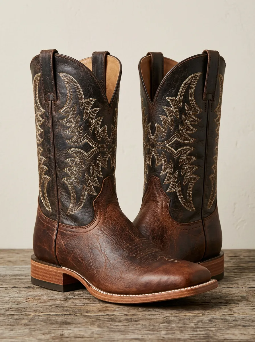 Men's Refined Western Cowboy Embroidered Cowboy Boots