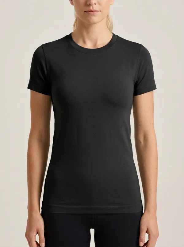 Women's Slim-Fit Minimal Crewneck T-Shirt