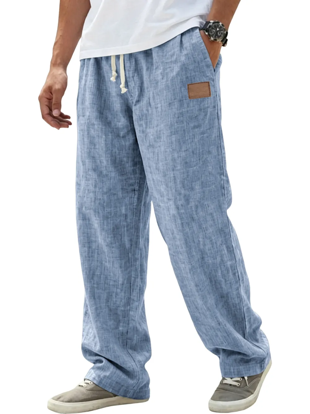 Linen Blend Relaxed Fit Trousers