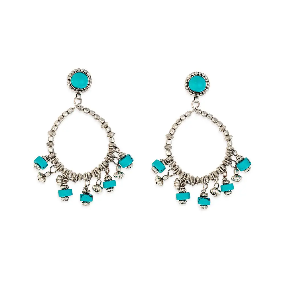 Streamlined Detailed Artful Stone Accent Earrings