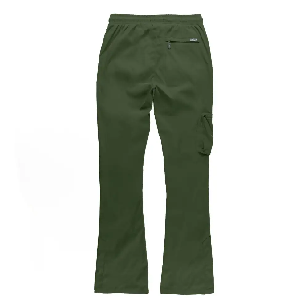 Nylon Stacked Pants Dark Olive