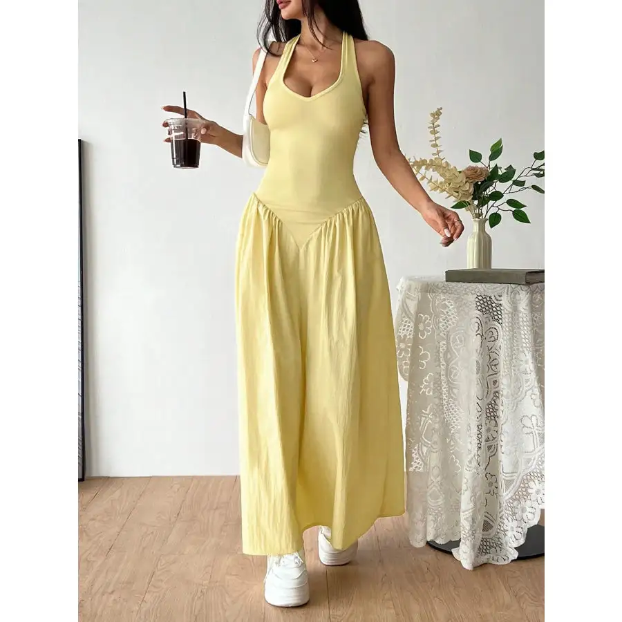 Relaxed Halter Neck Maxi Dress