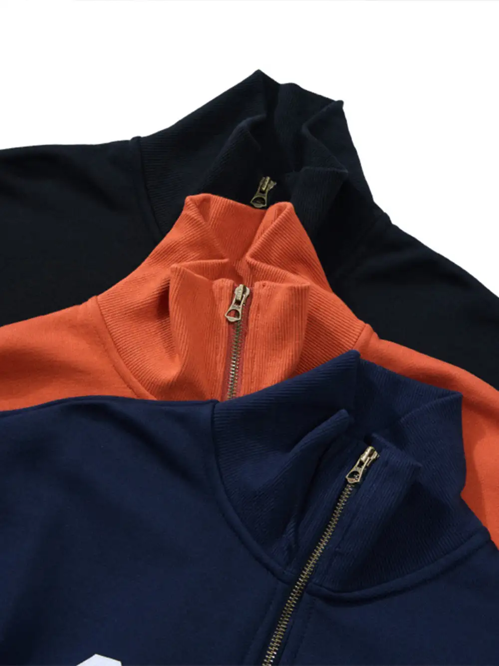 Heavyweight Half-Zip Embroidered Stand-Collar Sweatshirt