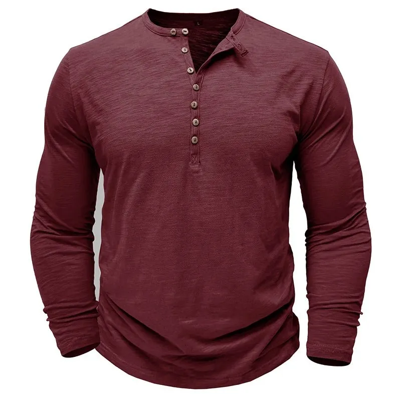 Long-Sleeve Henley Shirt
