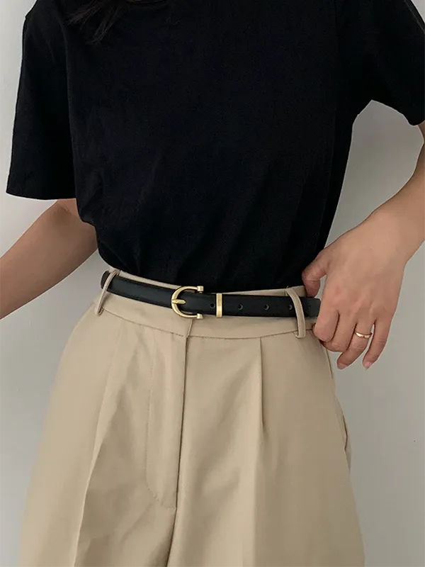 Contrast Panel Buckle Belt