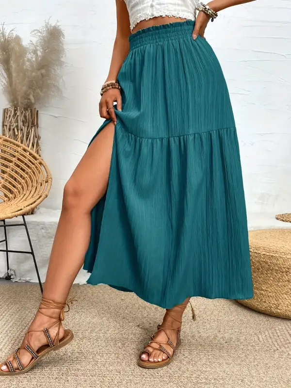 Side Slit Frill Skirt