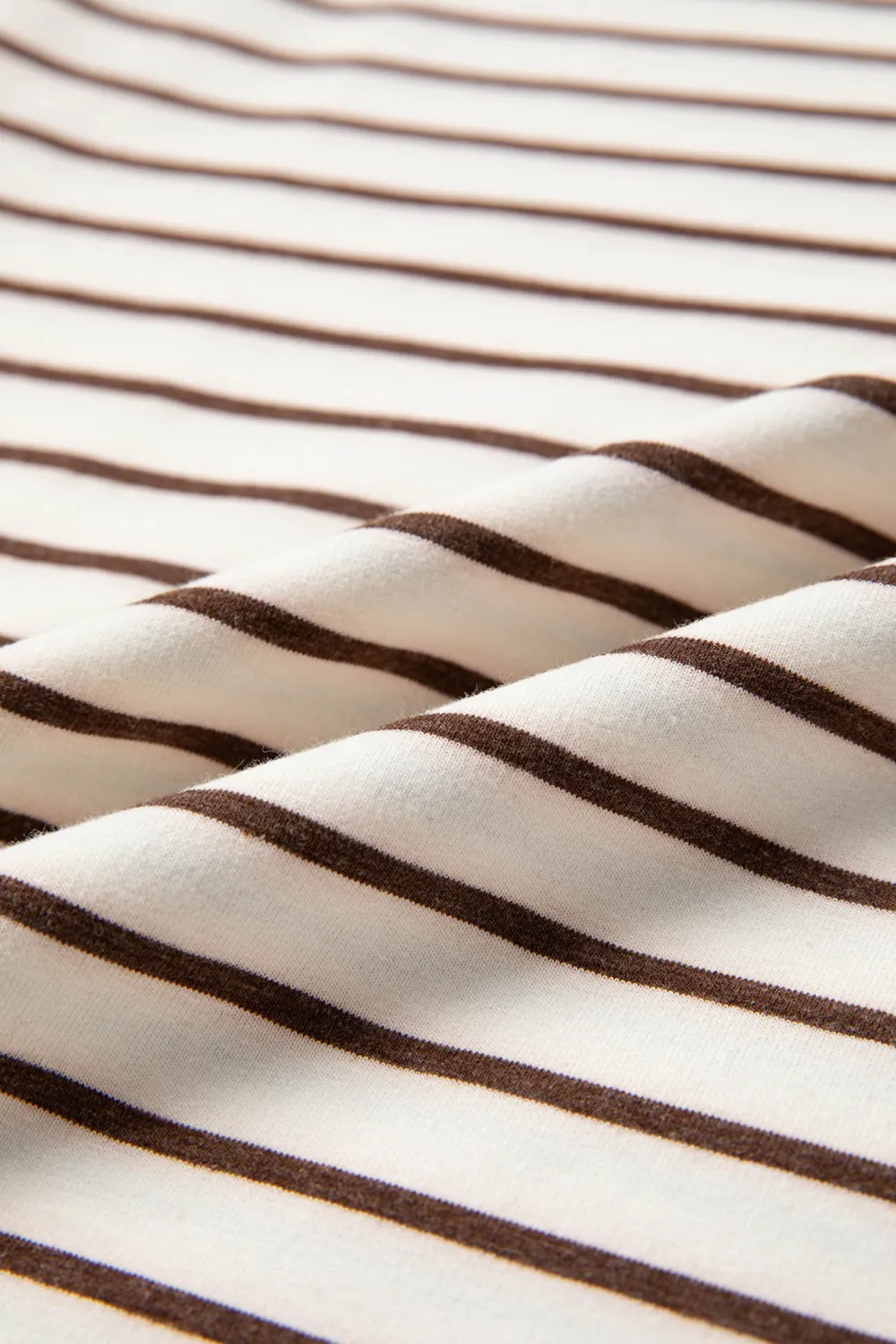 Brown Stripe Ribbed Round Neck Tank Top