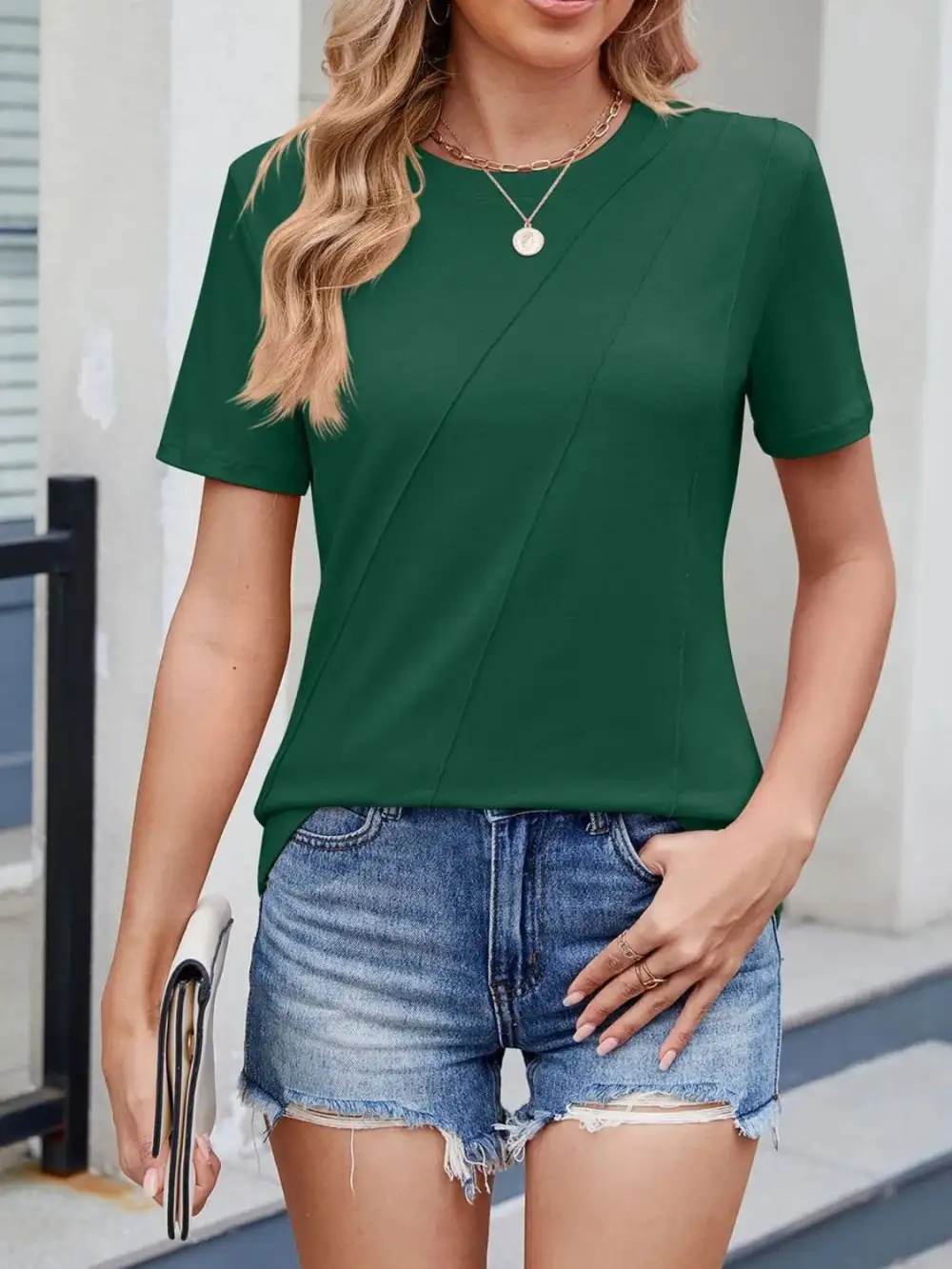 Relaxed Round Neck Short Sleeve T-Shirt