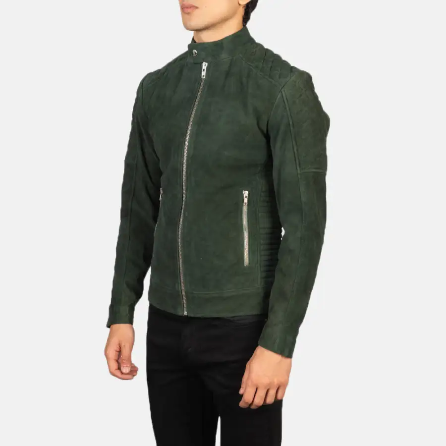 Men's Biker Suede Quilted Jacket