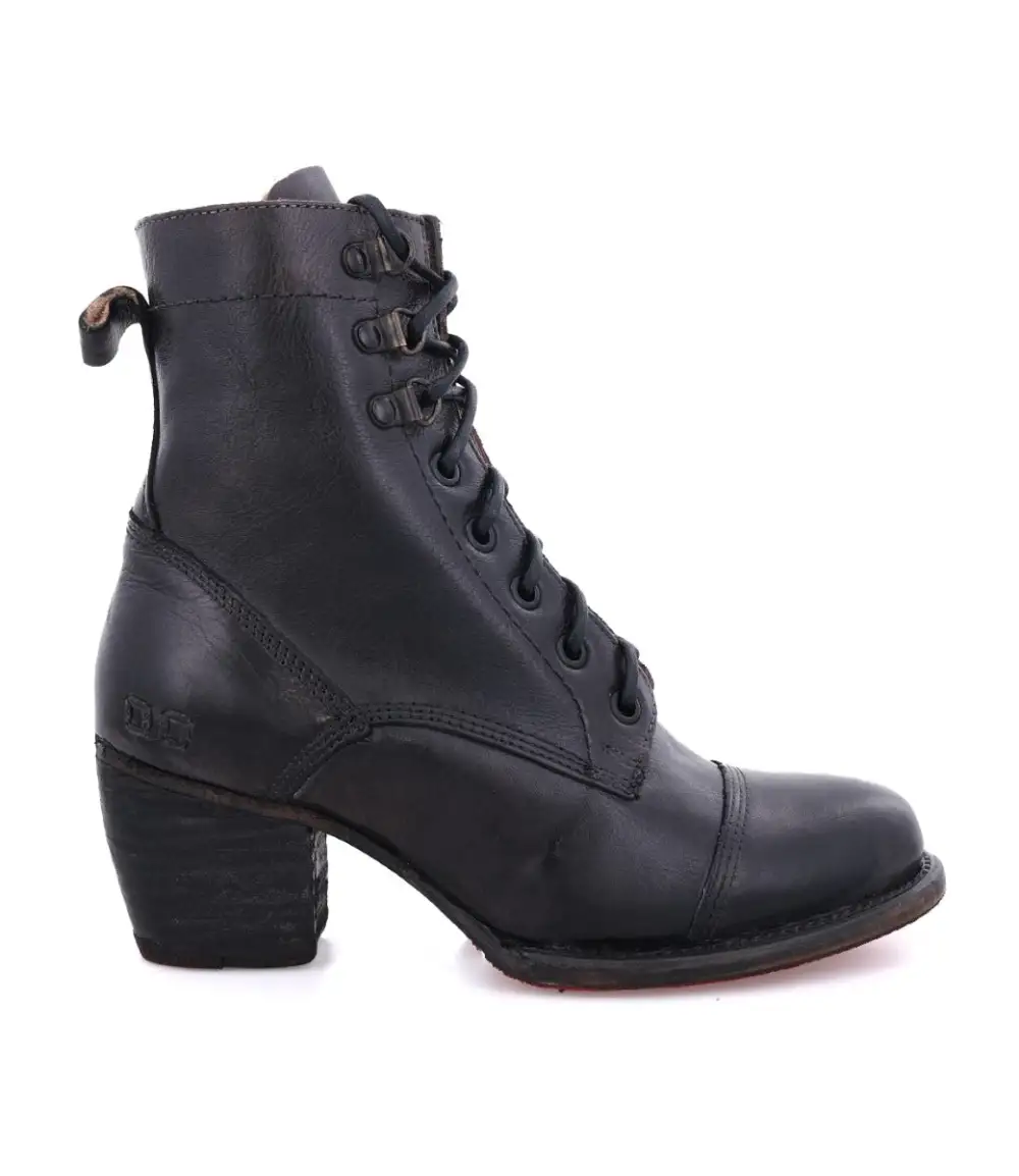 Cap-Toe Side-Zip Lace-Up Boots