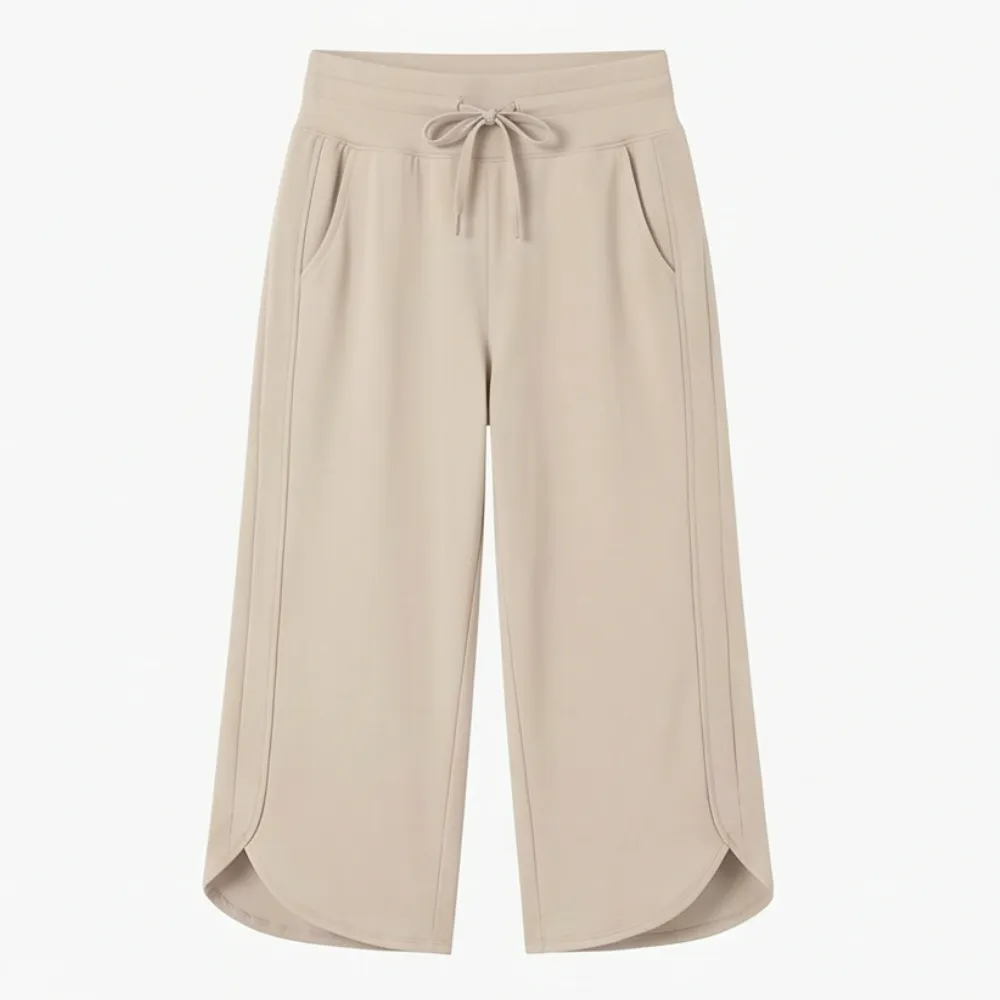 Tulip-hem Capri Pants with Pockets