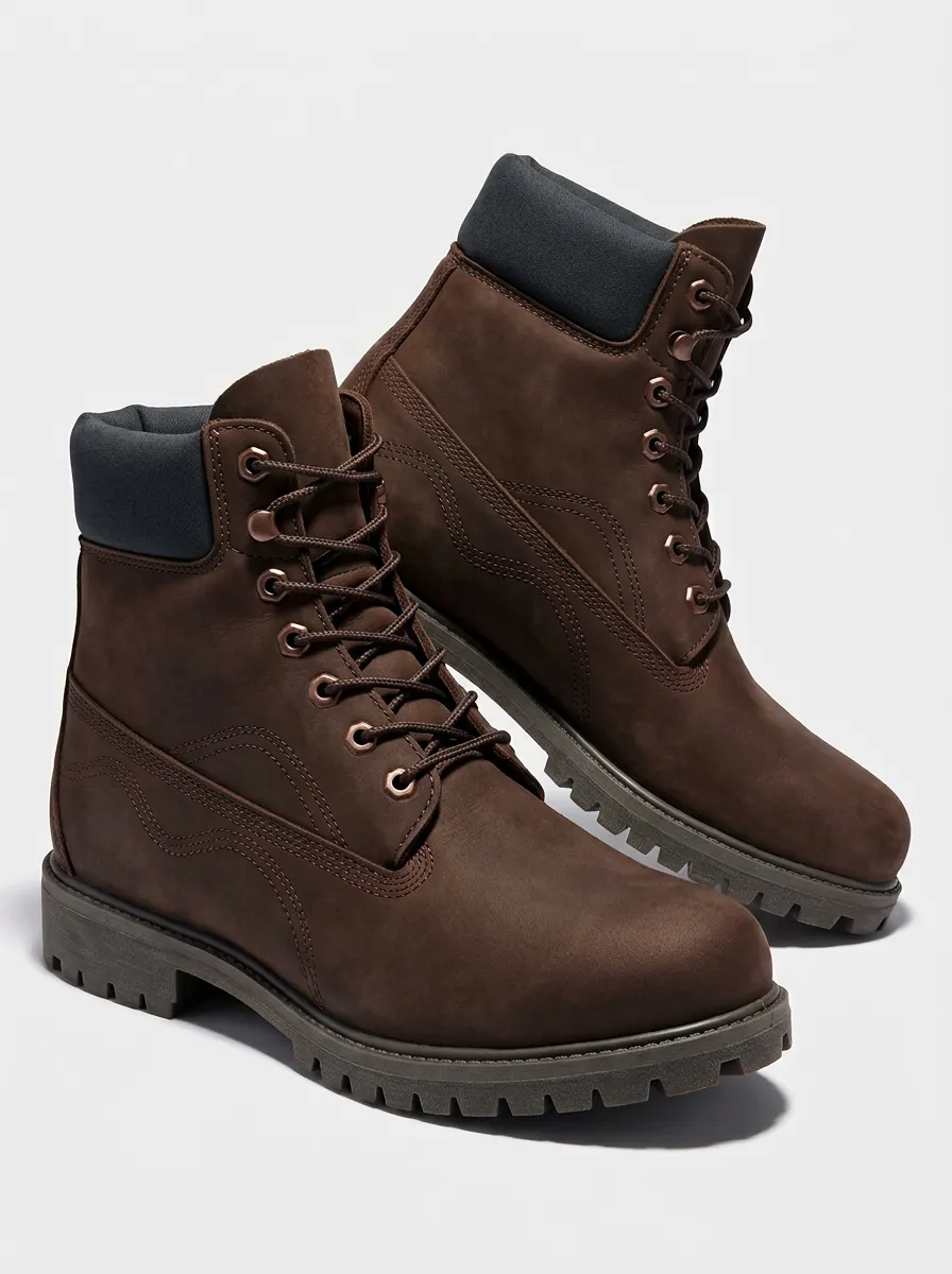 Unisex Leather Classic Lace-Up Work Boots