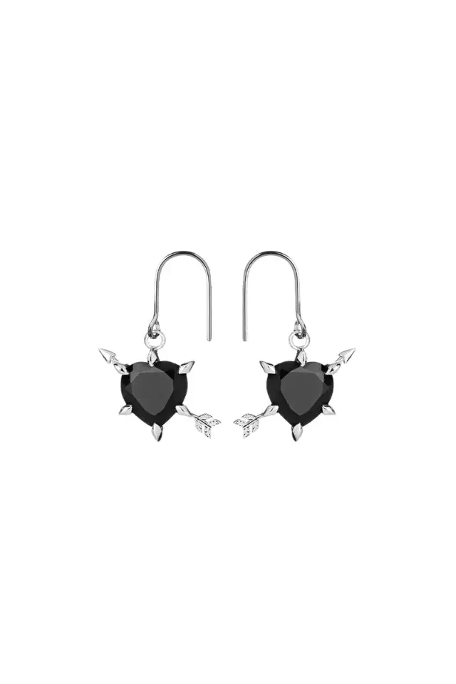 Onyx Arrow Earrings
