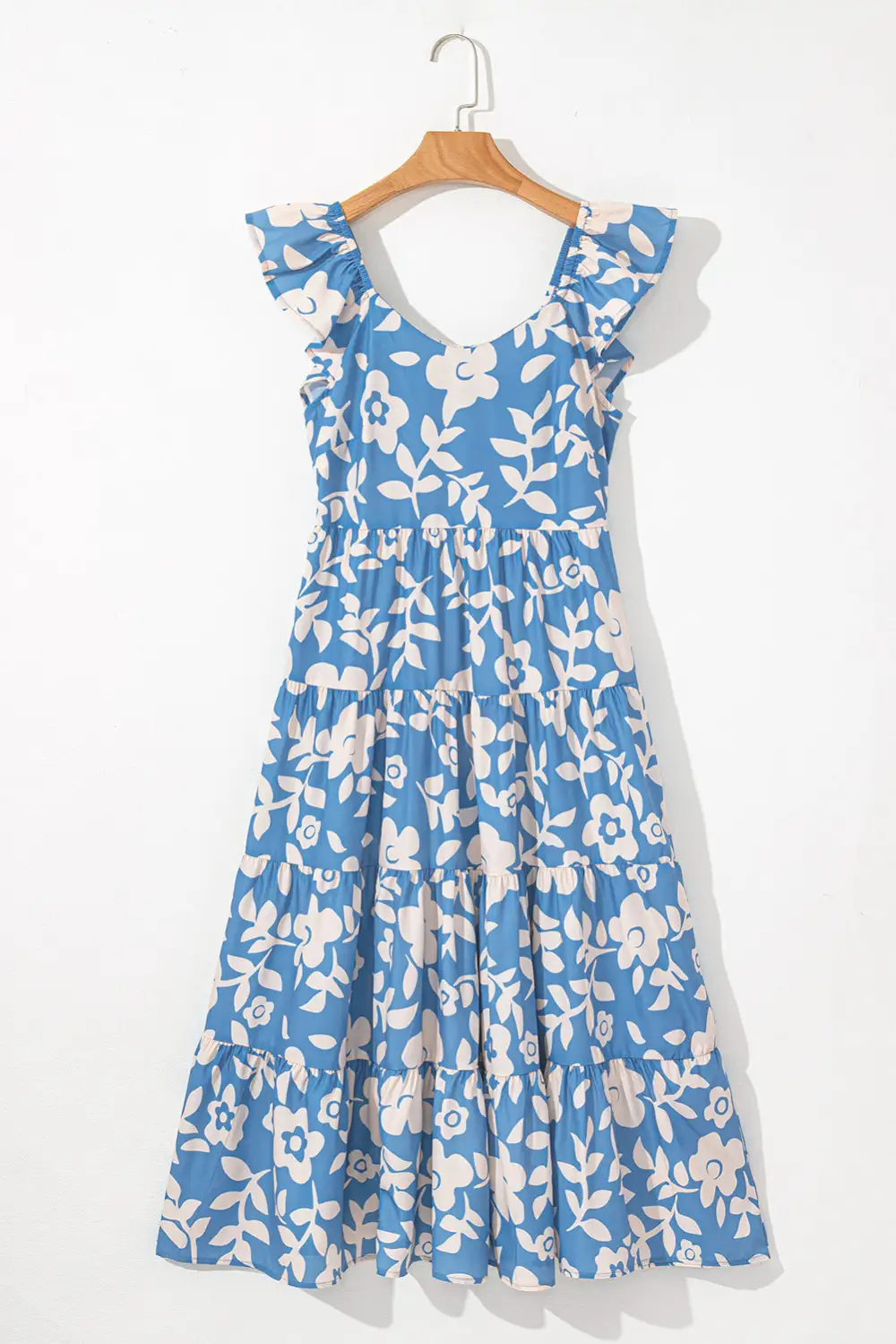 Floral Tiered Sleeveless Midi Dress