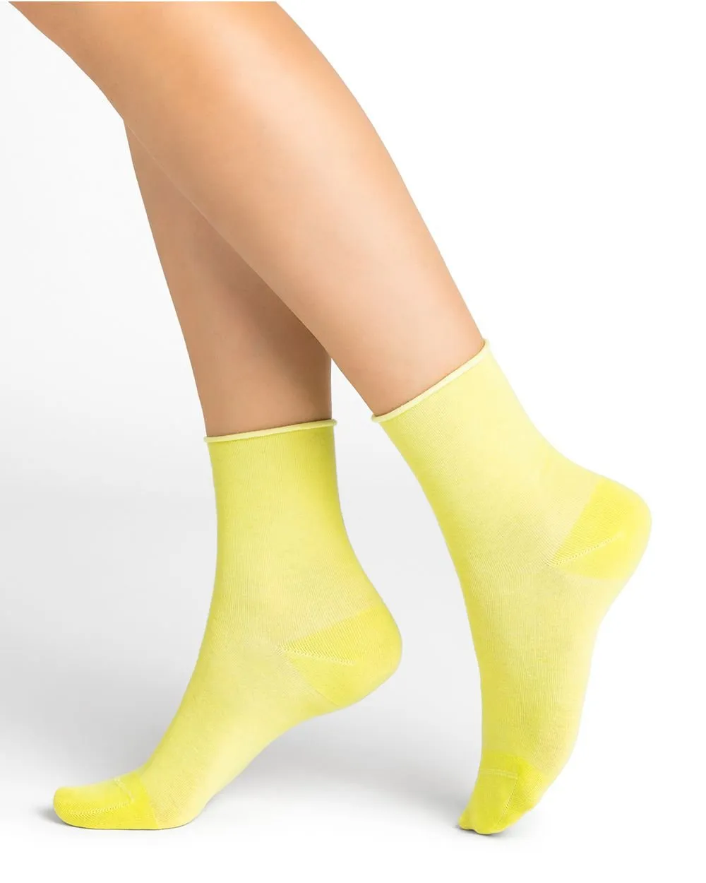 Velvety Cotton Roll Top Socks