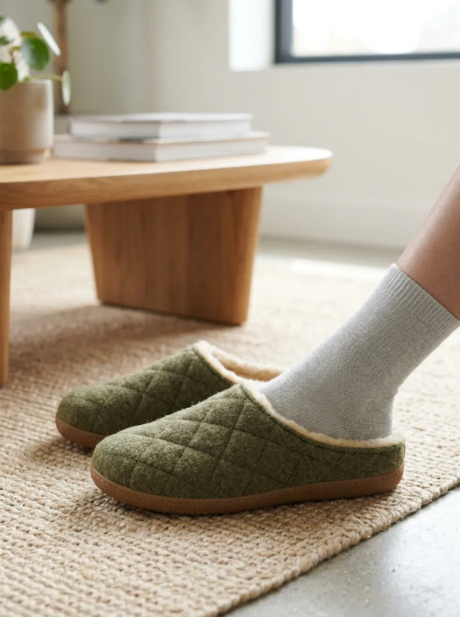 Classic Quilted Graphic Winter Look Unisex Warm Wool Shoes