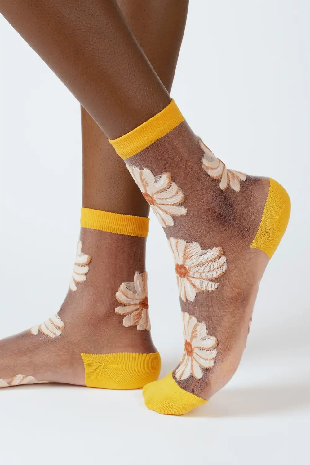 Modern Sheer Floral Socks