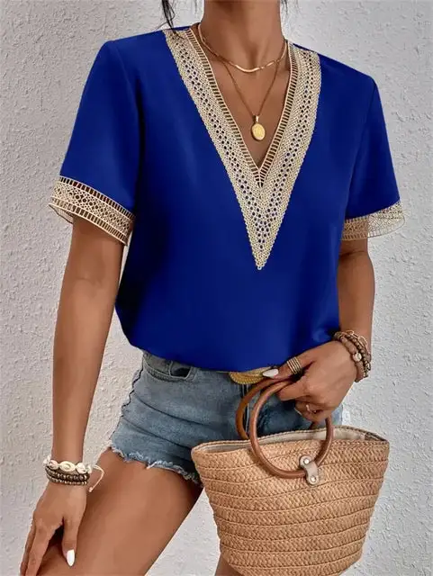 Lace V Neck Top