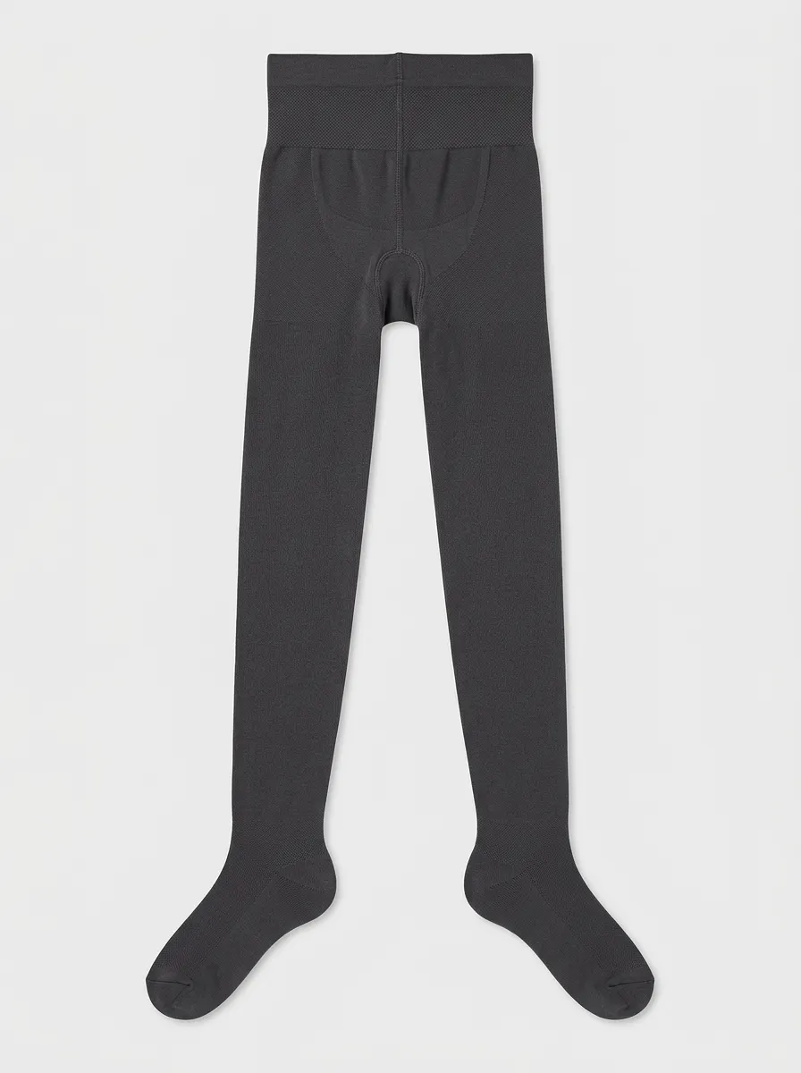 Charcoal Thermal Tights with Fleece-Lined Comfort