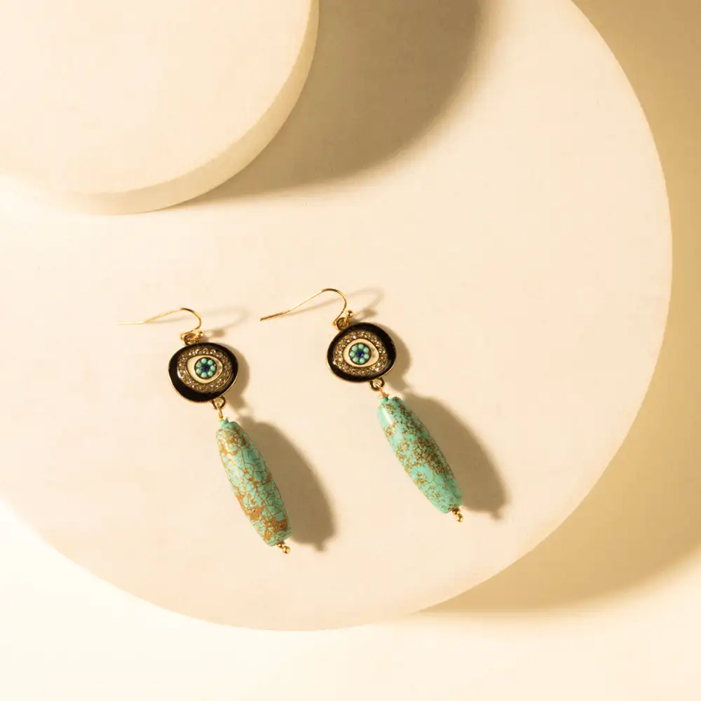 Streamlined Chic Artful Stone Accent Earrings