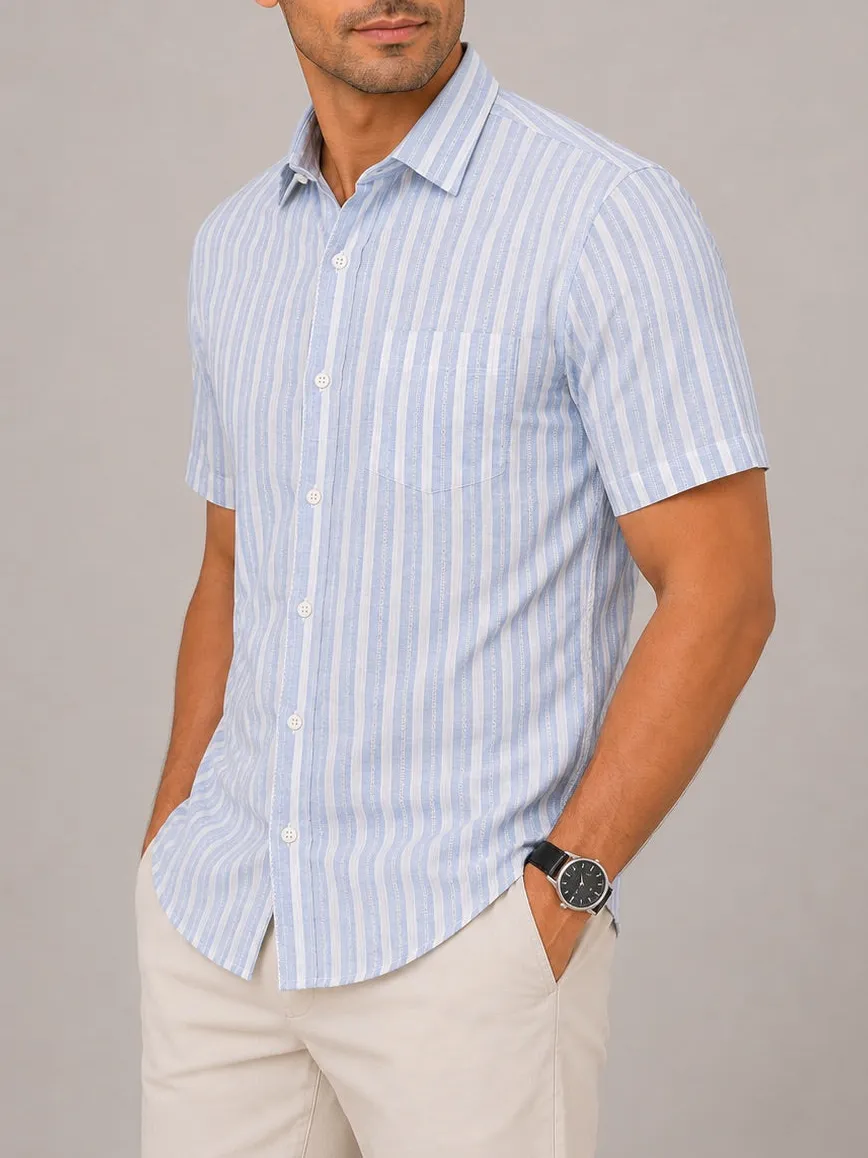 Striped Regular Fit Half Sleeve Men's Formal Shirt