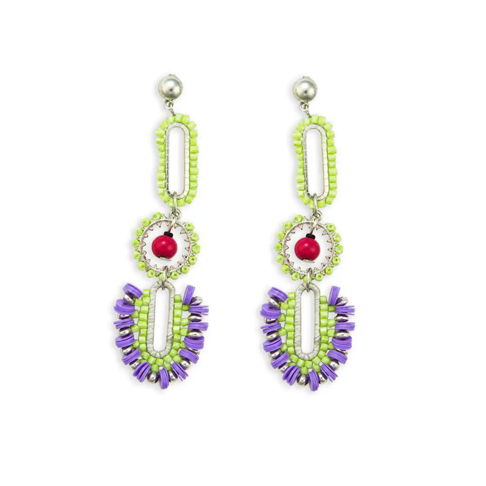 Bold Expressive Artful Beaded Earrings