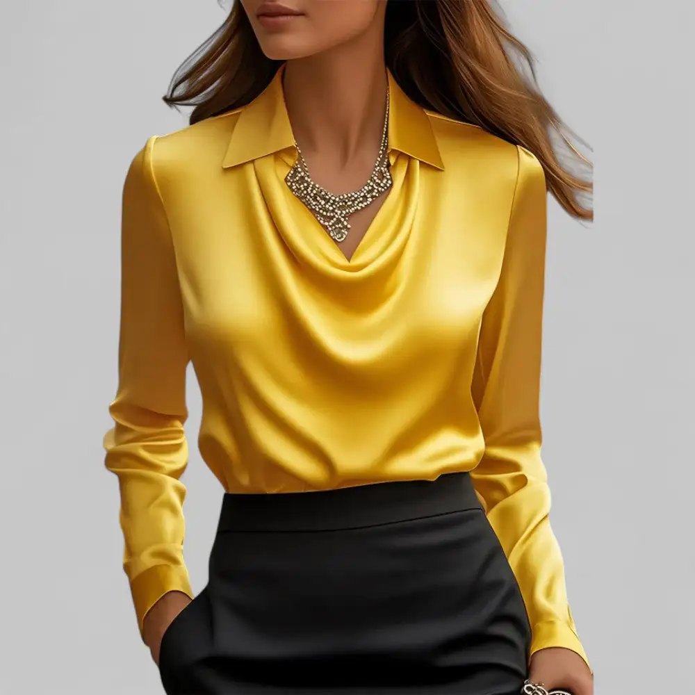  Long Sleeve Draped Blouse