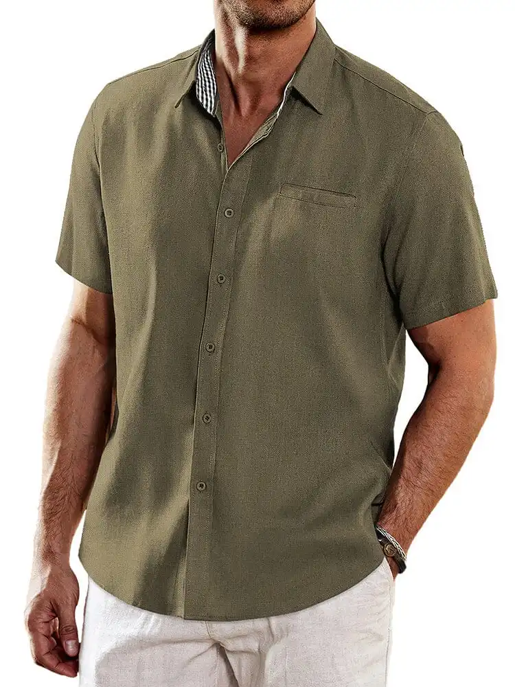 Cotton Linen Slub Weave Shirt
