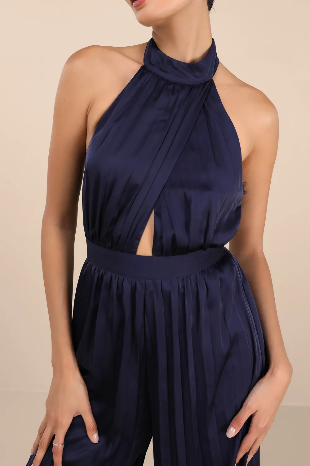 Daily Pleated Halter Jumpsuit