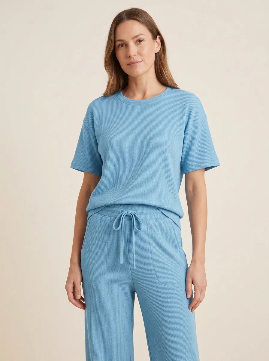 Waffle Knit Casual Lounge Set