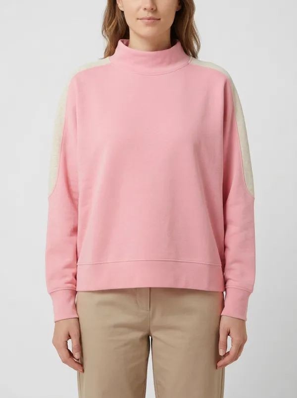 Women's Two-Tone Mock-Neck Sweatshirt