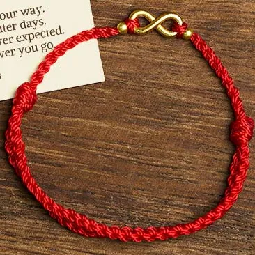 Endless Infinity Charm Brass String Bracelet