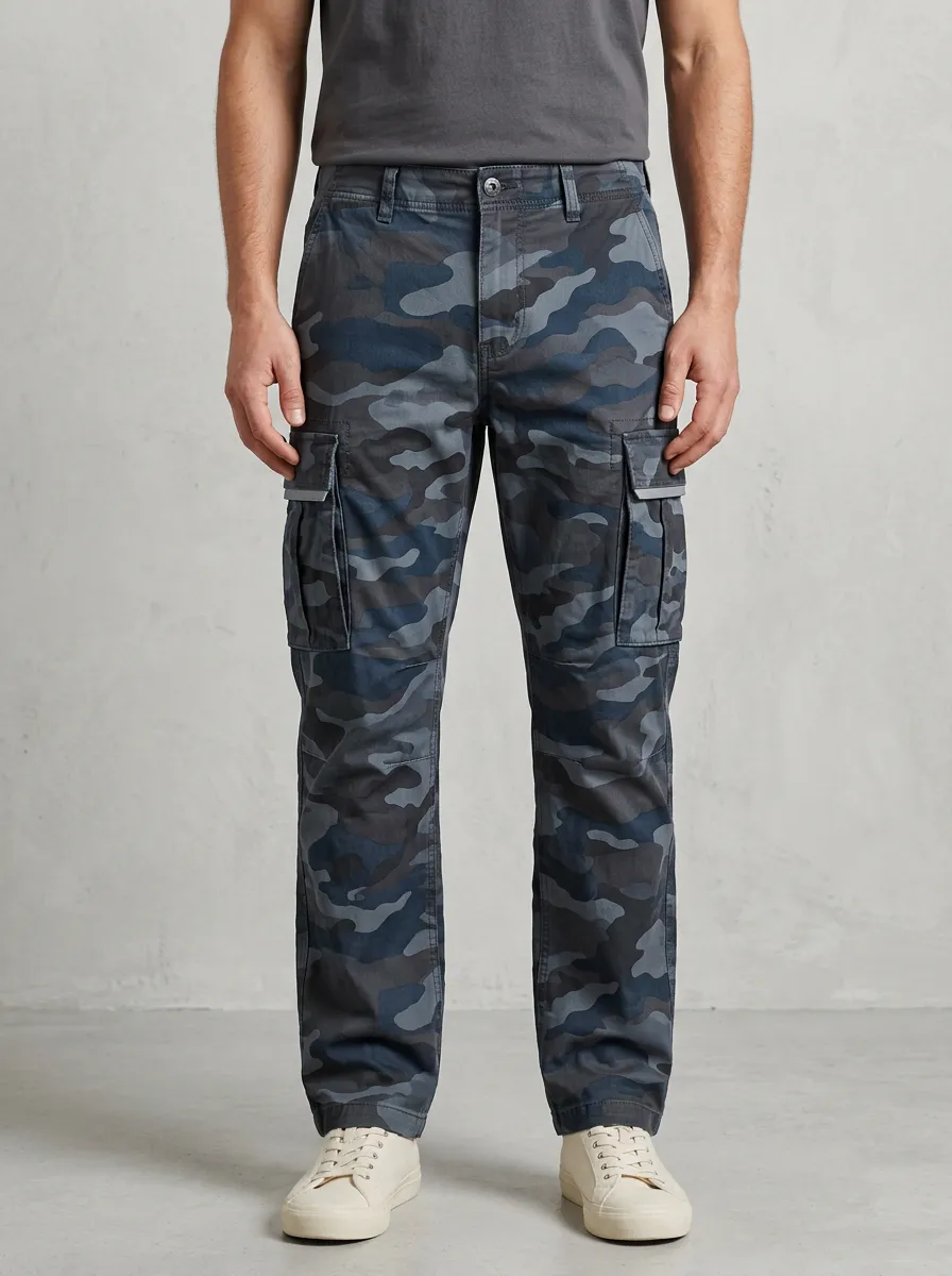 Men's Camouflage Knee Panel Cargo Trousers