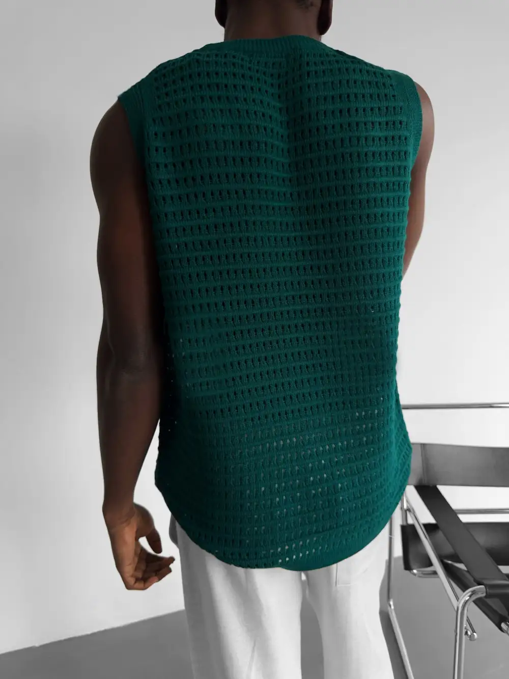 Laidback Relaxed Grid Texture Tank Top