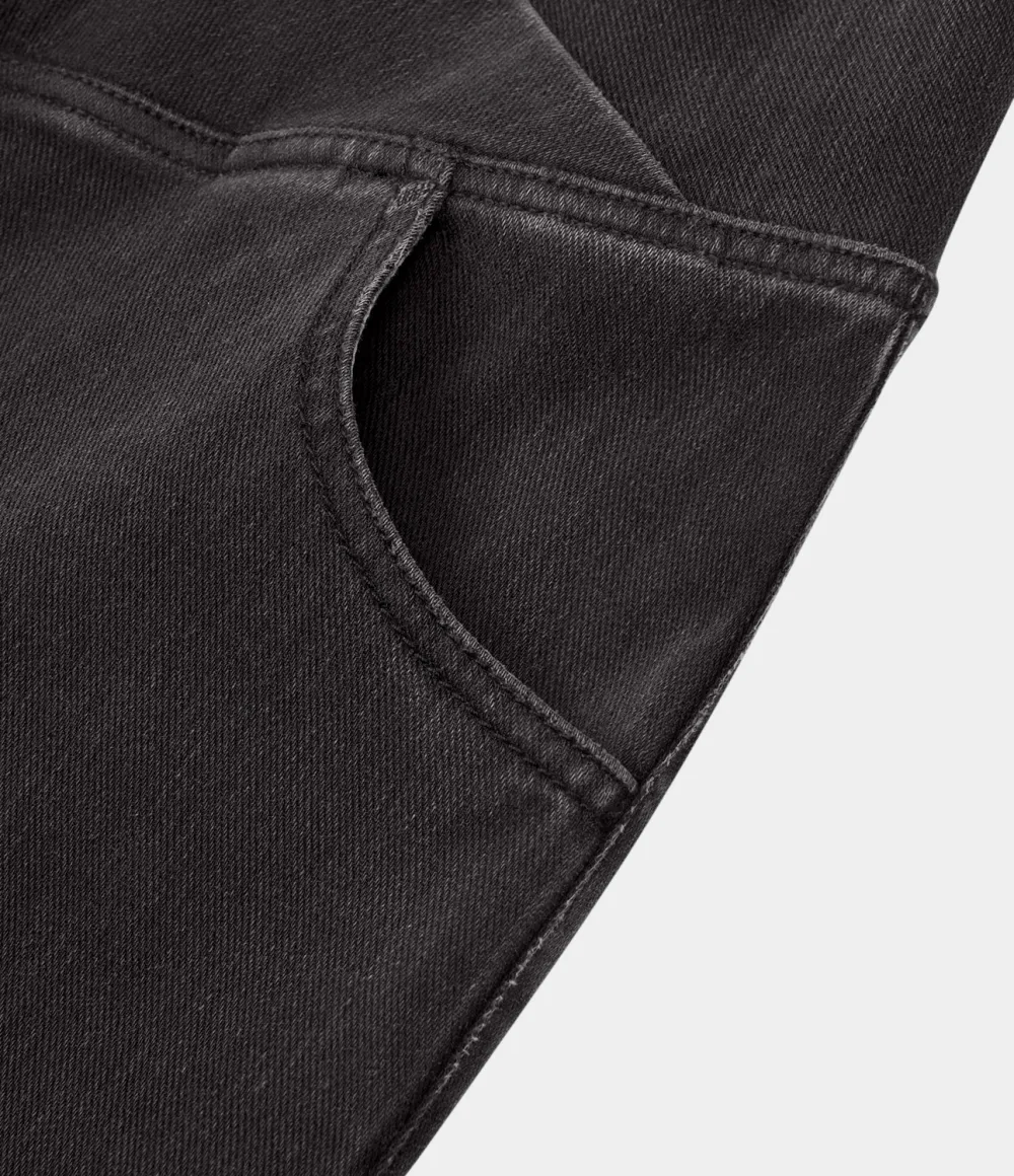 Magic High Waisted Crossover Pocket Washed Stretchy Knit Casual Super Flare Jeans