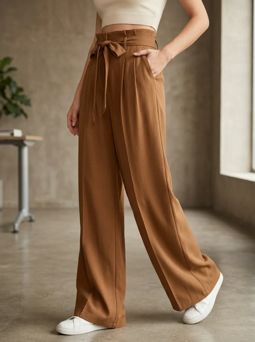 Polished Wide-Leg Casual Wide Leg Pants