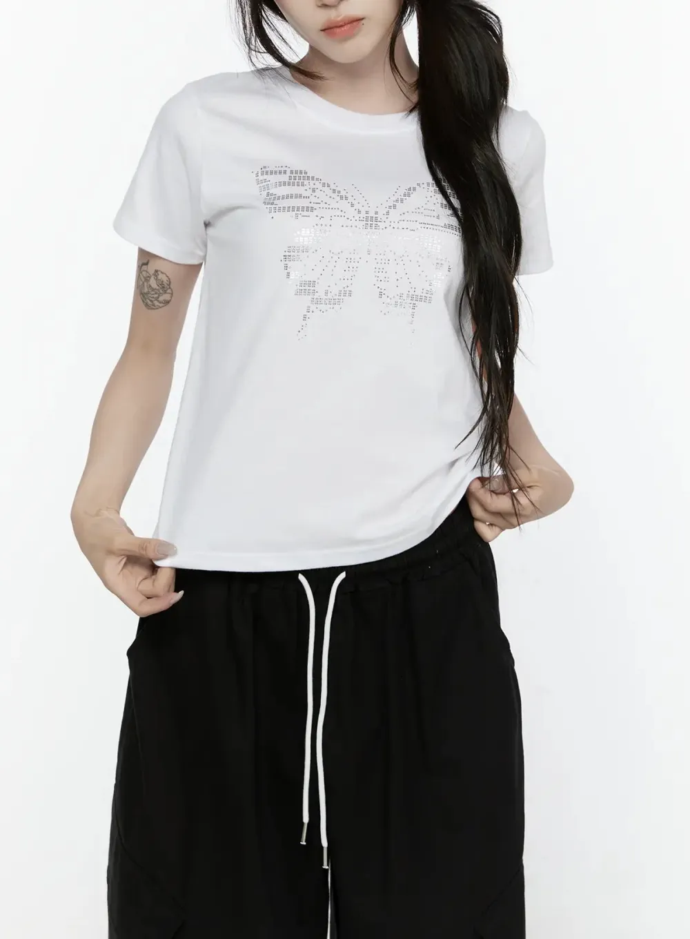 Butterfly Graphic Crop Tee